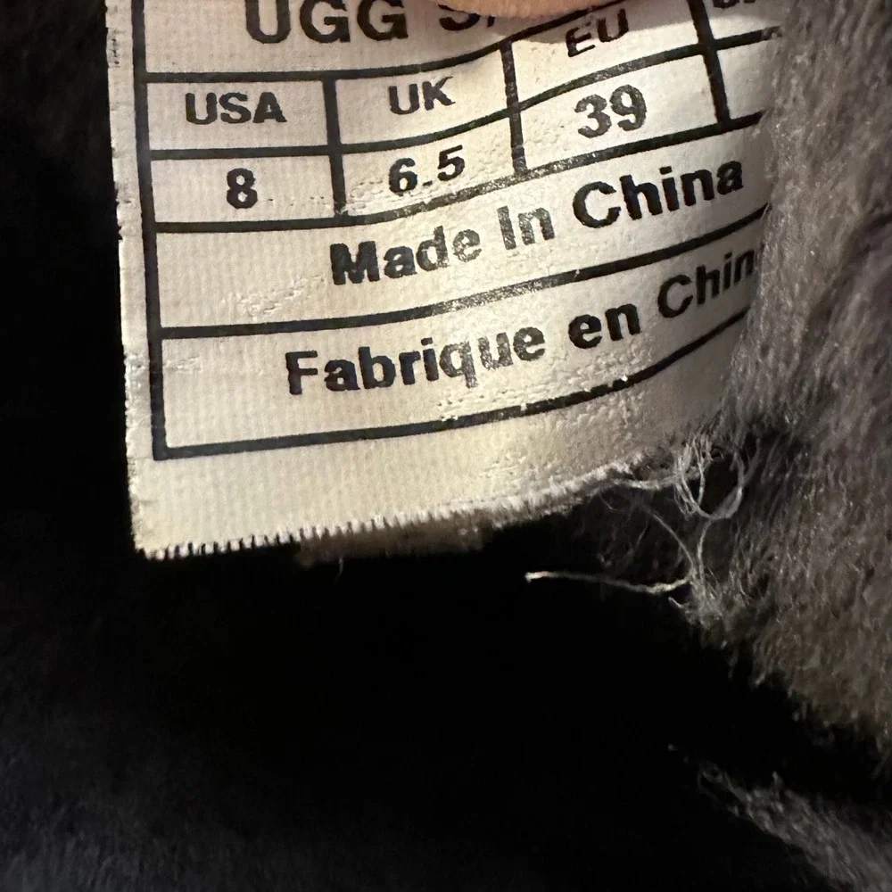 UGG Australia Grey Suede Shearling Cuff Boots Womens 8 Grey F19013G Winter Boot